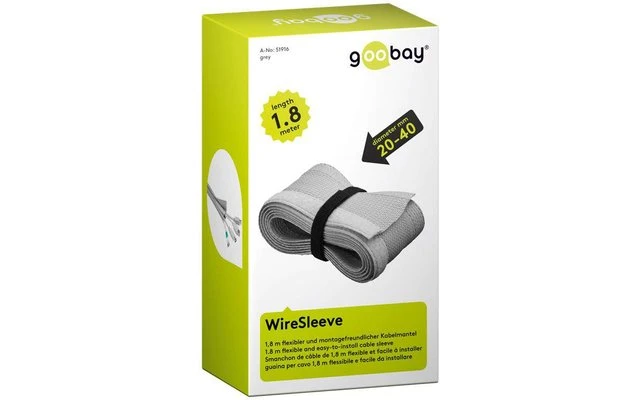 Goobay CM WireSleeve Guaina Del Cavo 1,8 M Nero - immagine 4