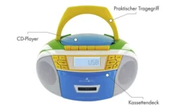 Schwaiger FM/CD/Cassette Boombox Lettore CD Portatile, Rosa