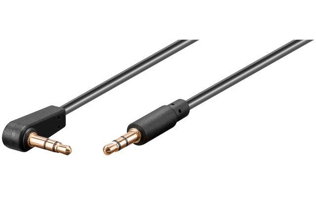 Goobay AUX, 3,5 Mm Stereo A 3 Pin, Sottile, CU, Angolato Cavo Di Collegamento Audio 0,5m - immagine 5