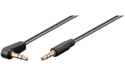 Goobay AUX, 3,5 Mm Stereo A 3 Pin, Sottile, CU, Angolato Cavo Di Collegamento Audio 0,5m